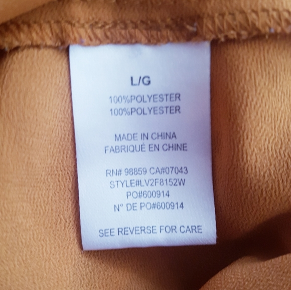 OLIVE & OAK Yellow Collar Neck Front Button Sheer Blouse Top - Picture 7 of 9